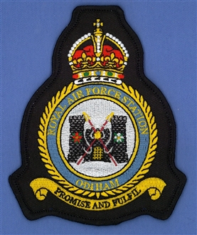 RAF ODIHAM CREST EMB BADGE - TUDOR CROWN